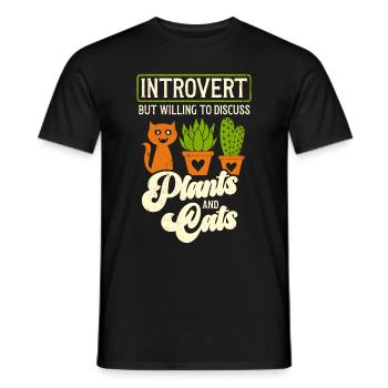 Plantes et chats Jardin Amoureux des plantes - T-shirt homme - noir - Devant - AI Model Male 178 light (178cm)