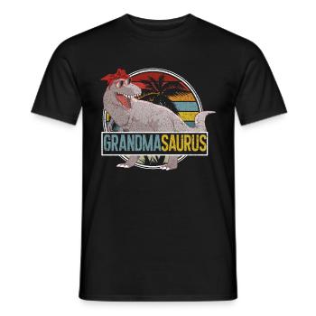 Omasaurus T Rex Dinosaurier Oma Nana - Männer T-Shirt - Schwarz - Vorne - AI Model Male 178 light (178cm)