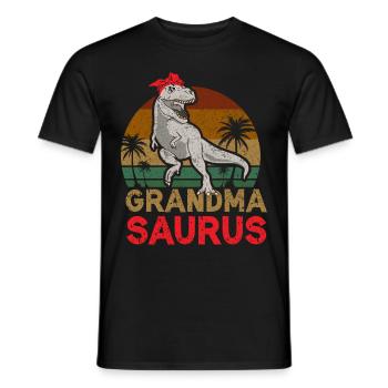 Omasaurus T Rex Dinosaurier Oma Nana - Männer T-Shirt - Schwarz - Vorne - AI Model Male 178 light (178cm)