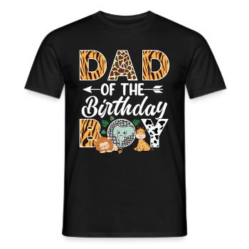 Papa Of The Wild One Birthday Zoo Theme Safari - Men's T-Shirt - black - Front - AI Model Male 178 light (178cm)