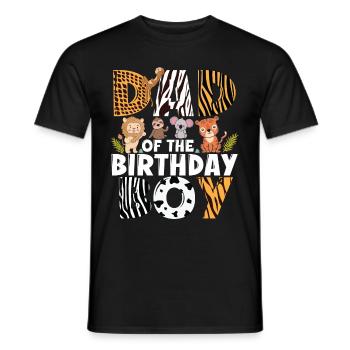 Papa Of The Wild One Birthday Zoo Theme Safari - Men's T-Shirt - black - Front - AI Model Male 178 light (178cm)