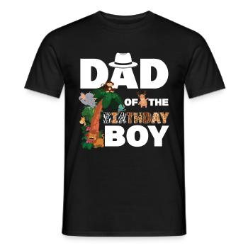 Papa Of The Wild One Birthday Zoo Theme Safari - Men's T-Shirt - black - Front - AI Model Male 178 light (178cm)