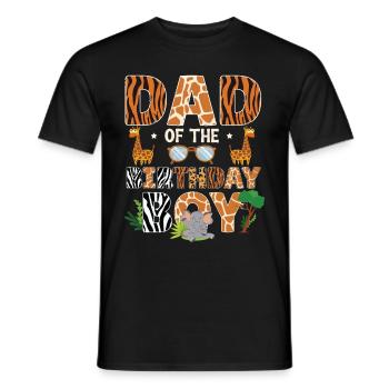 Papa Of The Wild One Birthday Zoo Theme Safari - Men's T-Shirt - black - Front - AI Model Male 178 light (178cm)