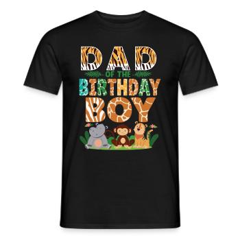 Papa Of The Wild One Birthday Zoo Theme Safari - Men's T-Shirt - black - Front - AI Model Male 178 light (178cm)