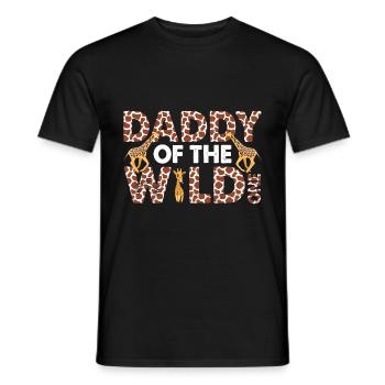 Papa Of The Wild One Birthday Zoo Theme Safari - Men's T-Shirt - black - Front - AI Model Male 178 light (178cm)
