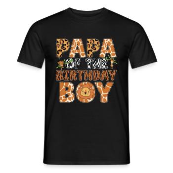Papa Of The Wild One Birthday Zoo Theme Safari - Men's T-Shirt - black - Front - AI Model Male 178 light (178cm)