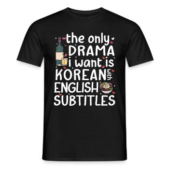 Korean Drama Merch K-Drama Lover Fan - Men's T-Shirt - black - Front - AI Model Male 178 light (178cm)