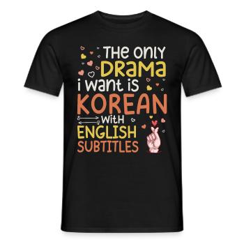 Korean Drama Merch K-Drama Lover Fan - Men's T-Shirt - black - Front - AI Model Male 178 light (178cm)