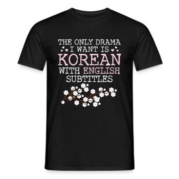 Korean Drama Merch K-Drama Lover Fan - Men's T-Shirt - black - Front - AI Model Male 178 light (178cm)