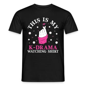 Korean Drama Merch K-Drama Lover Fan - Men's T-Shirt - black - Front - AI Model Male 178 light (178cm)