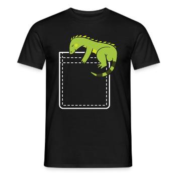 Herpétologiste amateur de reptiles iguanien - T-shirt homme - noir - Devant - AI Model Male 178 light (178cm)