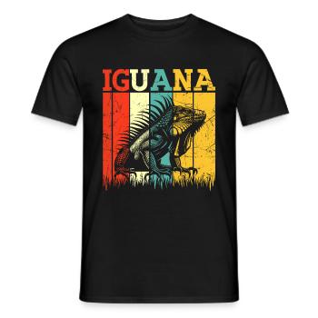 Herpétologiste amateur de reptiles iguanien - T-shirt homme - noir - Devant - AI Model Male 178 light (178cm)