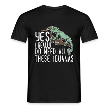 Herpétologiste amateur de reptiles iguanien - T-shirt homme - noir - Devant - AI Model Male 178 light (178cm)