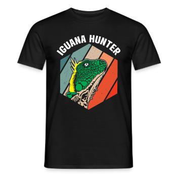 Herpétologiste amateur de reptiles iguanien - T-shirt homme - noir - Devant - AI Model Male 178 light (178cm)