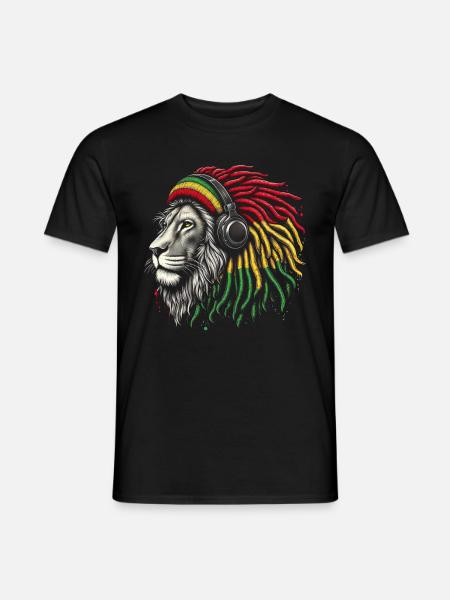 Jamaikanische Löwe Reggae Wurzel Löwe Juda Rasta - T-shirt herr - svart