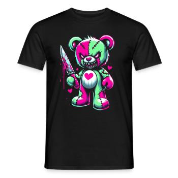 Pastell Goth Teddybär Horror Gruselig Beängstigend - Männer T-Shirt - Schwarz - Vorne - AI Model Male 178 light (178cm)