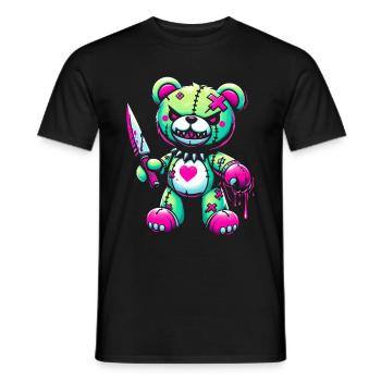 Pastell Goth Teddybär Horror Gruselig Beängstigend - Männer T-Shirt - Schwarz - Vorne - AI Model Male 178 light (178cm)