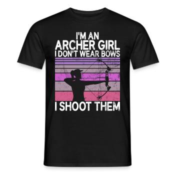Tir à l’arc Chasse à l’arc Filles Chasse à la flèche - T-shirt homme - noir - Devant - AI Model Male 178 light (178cm)