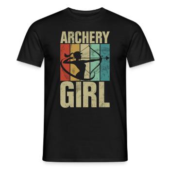Tir à l’arc Chasse à l’arc Filles Chasse à la flèche - T-shirt homme - noir - Devant - AI Model Male 178 light (178cm)