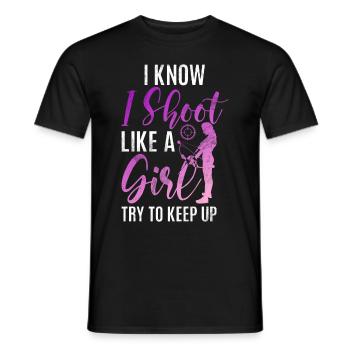 Tir à l’arc Chasse à l’arc Filles Chasse à la flèche - T-shirt homme - noir - Devant - AI Model Male 178 light (178cm)