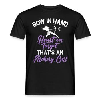Tir à l’arc Chasse à l’arc Filles Chasse à la flèche - T-shirt homme - noir - Devant - AI Model Male 178 light (178cm)