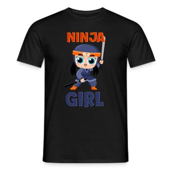 Ninja Girl Drôle Fête D’anniversaire Bday Girl - T-shirt homme - noir - Devant - AI Model Male 178 light (178cm)