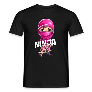 Ninja Girl Drôle Fête D’anniversaire Bday Girl - T-shirt homme - noir - Devant - AI Model Male 178 light (178cm)