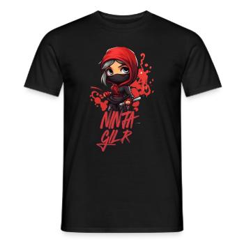 Ninja Girl Drôle Fête D’anniversaire Bday Girl - T-shirt homme - noir - Devant - AI Model Male 178 light (178cm)