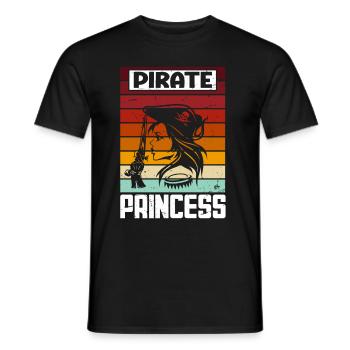 Pirate Princess Pirate Skull Cross Bones - Men's T-Shirt - black - Front - AI Model Male 178 light (178cm)