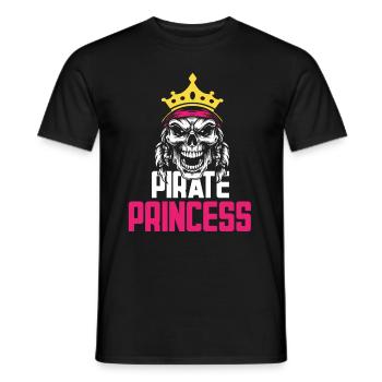 Piratenprinzessin Piratenschädel Kreuzknochen - Männer T-Shirt - Schwarz - Vorne - AI Model Male 178 light (178cm)