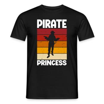 Pirate Princess Pirate Skull Cross Bones - Men's T-Shirt - black - Front - AI Model Male 178 light (178cm)