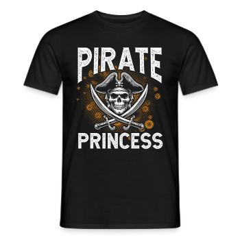 Pirate Princess Pirate Skull Cross Bones - Men's T-Shirt - black - Front - AI Model Male 178 light (178cm)