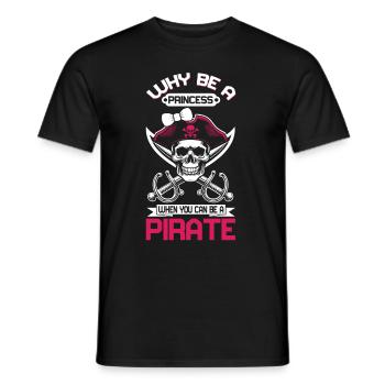 Pirate Princess Pirate Skull Cross Bones - Men's T-Shirt - black - Front - AI Model Male 178 light (178cm)