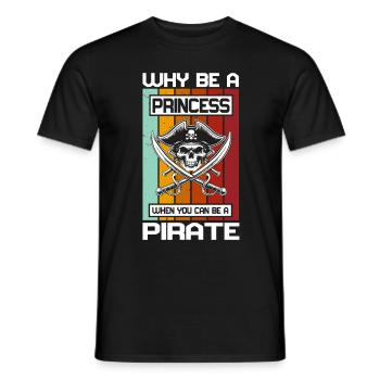 Pirate Princess Pirate Skull Cross Bones - Men's T-Shirt - black - Front - AI Model Male 178 light (178cm)