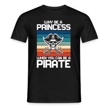 Pirate Princess Pirate Skull Cross Bones - Men's T-Shirt - black - Front - AI Model Male 178 light (178cm)