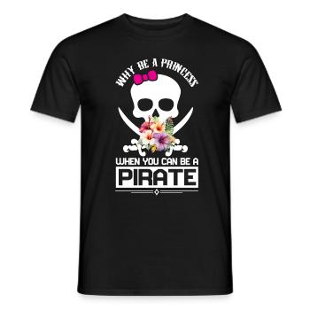 Pirate Princess Pirate Skull Cross Bones - Men's T-Shirt - black - Front - AI Model Male 178 light (178cm)
