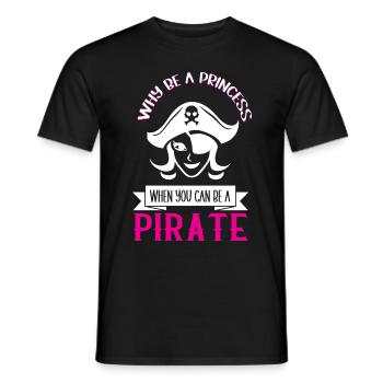 Pirate Princess Pirate Skull Cross Bones - Men's T-Shirt - black - Front - AI Model Male 178 light (178cm)