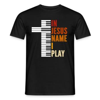 Klavier Christliche Musik Jesus Pianist Gott - Männer T-Shirt - Schwarz - Vorne - AI Model Male 178 light (178cm)