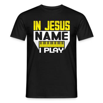 Klavier Christliche Musik Jesus Pianist Gott - Männer T-Shirt - Schwarz - Vorne - AI Model Male 178 light (178cm)