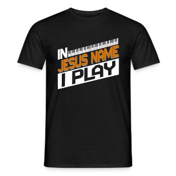 Klavier Christliche Musik Jesus Pianist Gott - Männer T-Shirt - Schwarz - Vorne - AI Model Male 178 light (178cm)