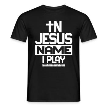 Klavier Christliche Musik Jesus Pianist Gott - Männer T-Shirt - Schwarz - Vorne - AI Model Male 178 light (178cm)
