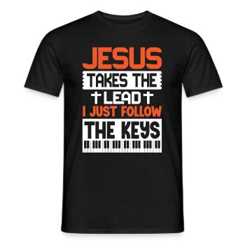 Klavier Christliche Musik Jesus Pianist Gott - Männer T-Shirt - Schwarz - Vorne - AI Model Male 178 light (178cm)