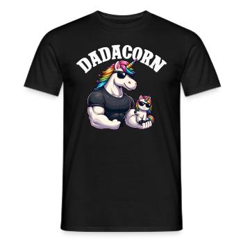 Dadacorn Unicorn Dad Dad Father's Day Daughter - Men's T-Shirt - black - Front - AI Model Male 178 light (178cm)