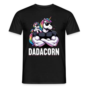 Dadacorn Einhorn Papa Papa Vatertag Tochter - Männer T-Shirt - Schwarz - Vorne - AI Model Male 178 light (178cm)