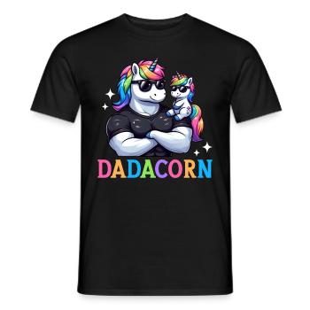 Dadacorn Unicorn Dad Dad Father's Day Daughter - Men's T-Shirt - black - Front - AI Model Male 178 light (178cm)