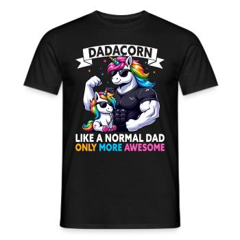 Dadacorn Einhorn Papa Papa Vatertag Tochter - Männer T-Shirt - Schwarz - Vorne - AI Model Male 178 light (178cm)