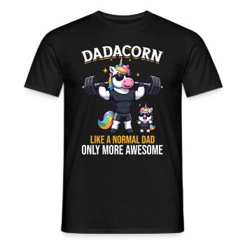 Dadacorn Einhorn Papa Papa Vatertag Tochter - Männer T-Shirt - Schwarz - Vorne - AI Model Male 178 light (178cm)