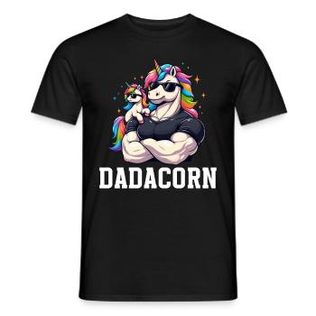 Dadacorn Einhorn Papa Papa Vatertag Tochter - Männer T-Shirt - Schwarz - Vorne - AI Model Male 178 light (178cm)