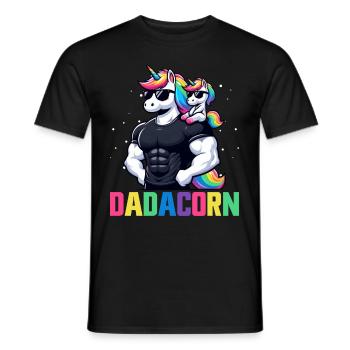 Dadacorn Einhorn Papa Papa Vatertag Tochter - Männer T-Shirt - Schwarz - Vorne - AI Model Male 178 light (178cm)