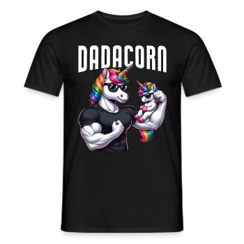 Dadacorn Unicorn Dad Dad Father's Day Daughter - Men's T-Shirt - black - Front - AI Model Male 178 light (178cm)